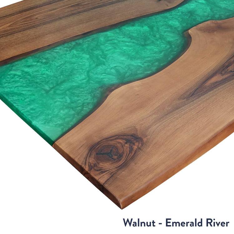 Walnut emerald river resin desktop Desky