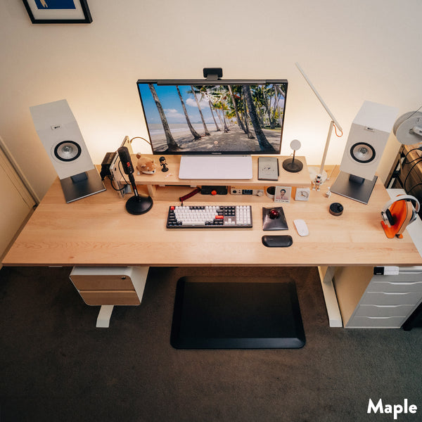 Desky Dual Hardwood Sit Stand Desk detail view 9