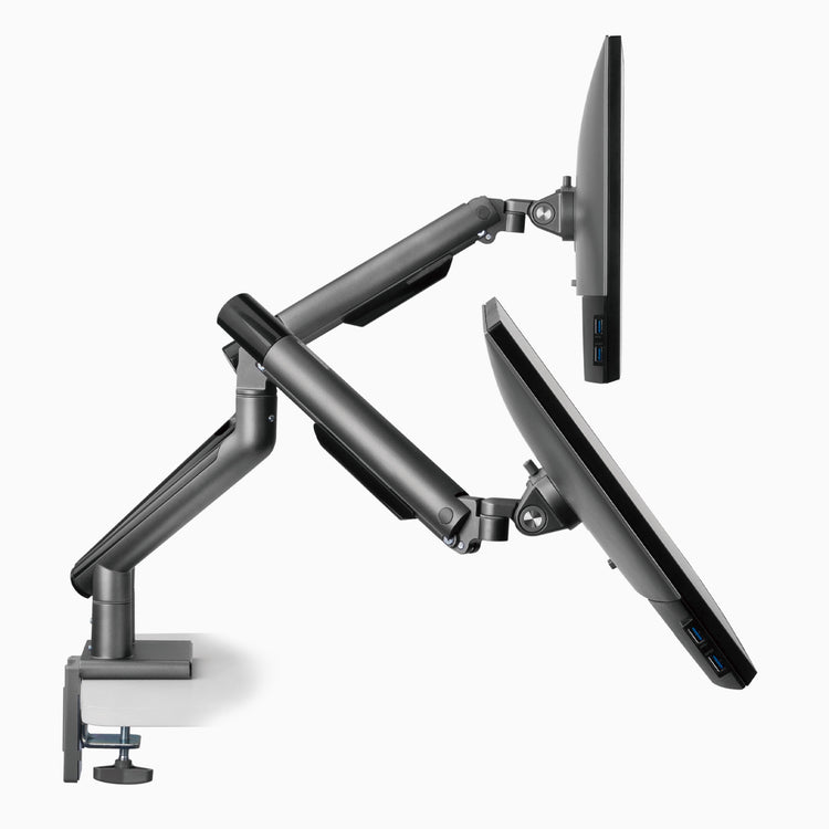 Slim monitor arm for dual monitor set up