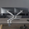 Dual monitor arm aluminum white 