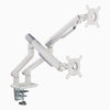 White slim dual monitor arm