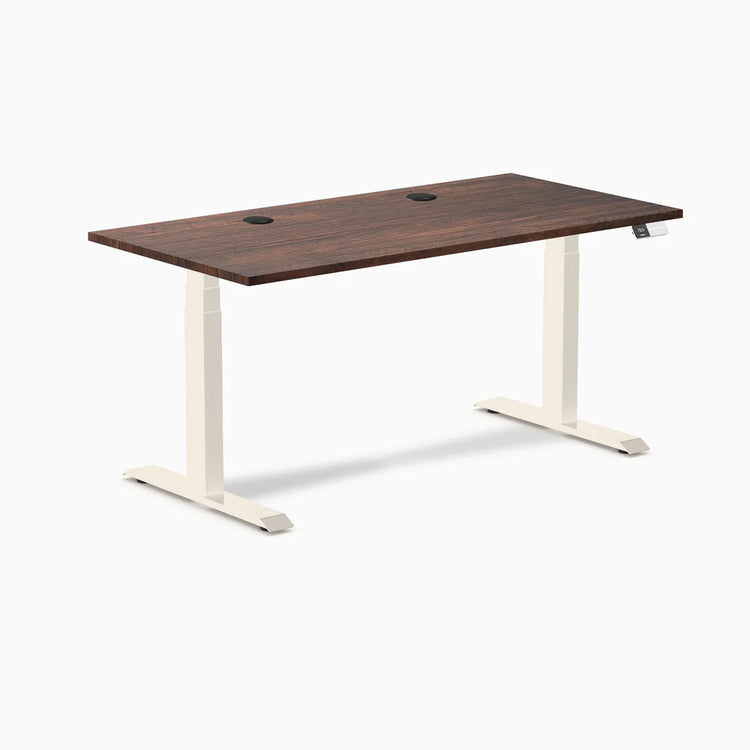 Bureau assis-debout double en bois tendre Desky
