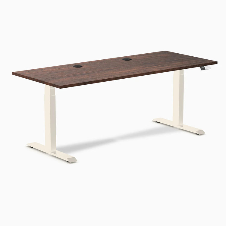 Bureau assis-debout double en bois tendre Desky