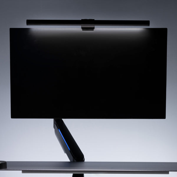 Desky monitor light bar attached to monitor 
