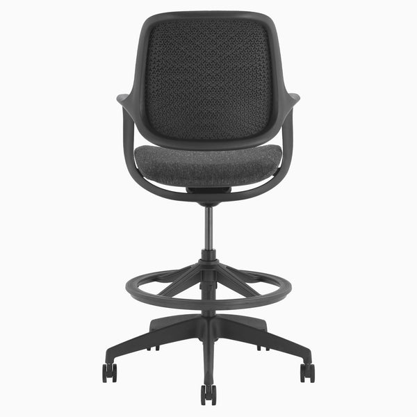 Black office low back chair with drafting kit - Desky