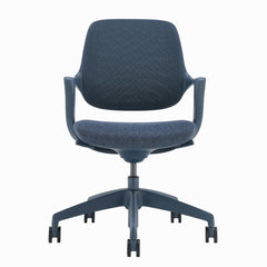 Modern low back ergonomic chair in blue