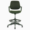 Wheeled dark green drafting chair 