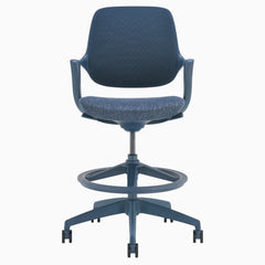 Evoque low back drafting chair in blue