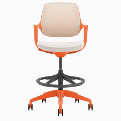 Low back ergonomic drafting chair in orange