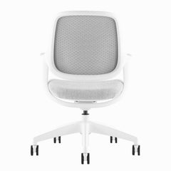 Adjustable low back white office chair