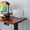 Adjustable laptop stand storage on top of Desky table