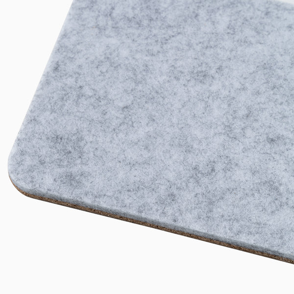 Dedky felt coaster pad in lgiht grey details