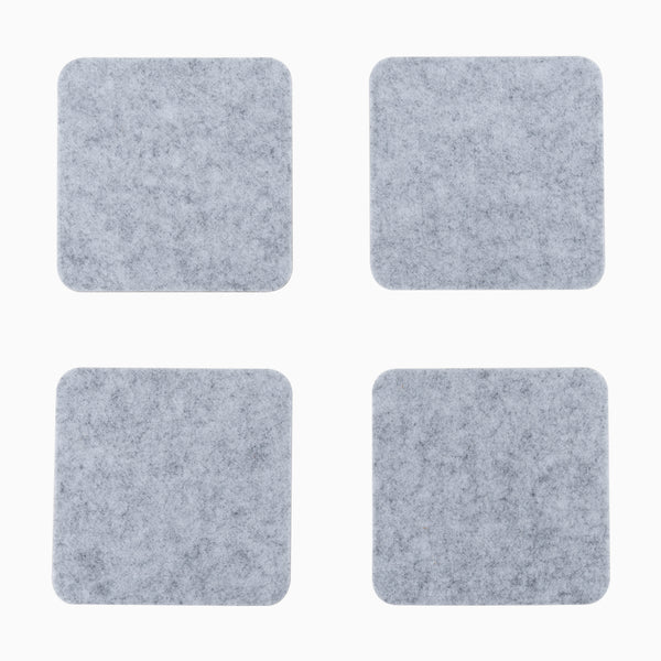 Desky felt cork drink coasters light grey 