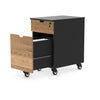 5 wheel wooden filing cabinet