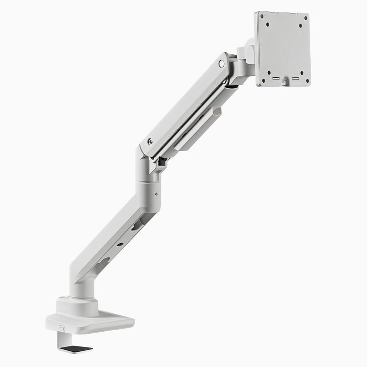 White heavy duty ultrawide monitor arm  - Desky Canada