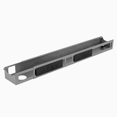 Desky Integrated Cable & Power Channel- 6 plugs in grey