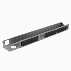 Desky Integrated Cable & Power Channel- 9 plugs in grey