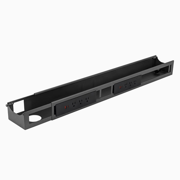 Desky Integrated Cable & Power Channel- 6 plugs in space grey