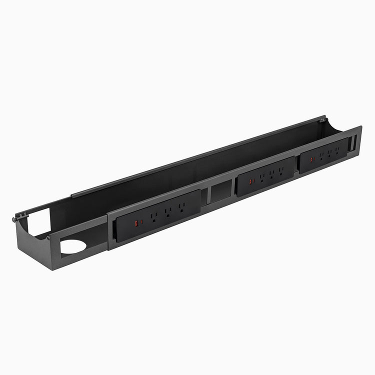 Desky Integrated Cable & Power Channel- 9 plugs in space grey