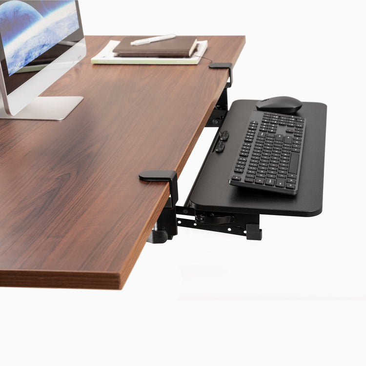 Desky Keyboard Tray-Black- Attached on desk - Desky Canada