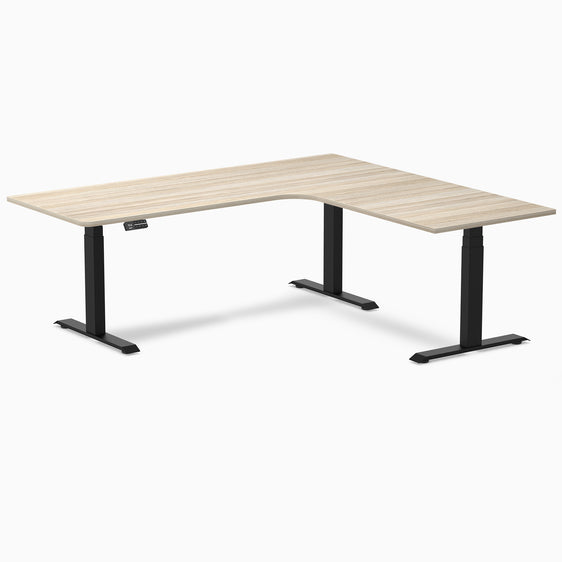 Desky L-Shape Melamine Sit Stand Desk-Classic Oak Desky®