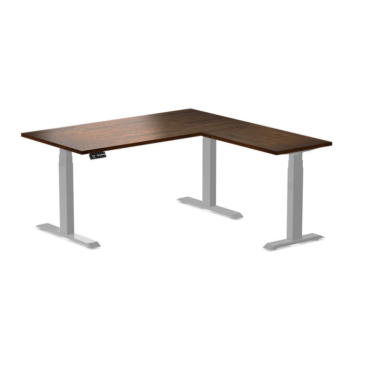 Desky Rubberwood L-Shape Sit Stand Desk