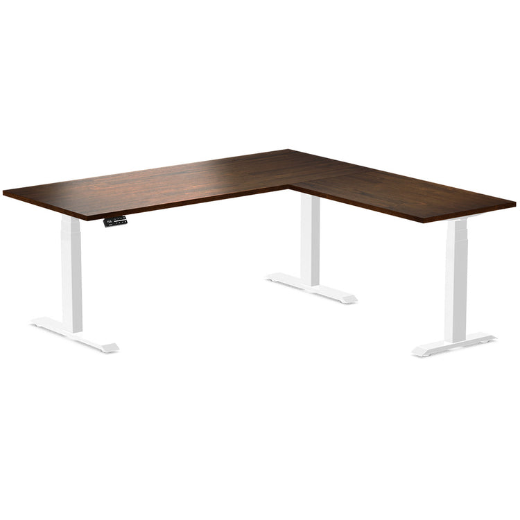 Desky Rubberwood L-Shape Sit Stand Desk