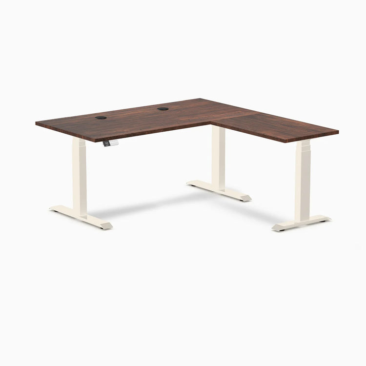Desky Softwood L-Shape Sit Stand Desk