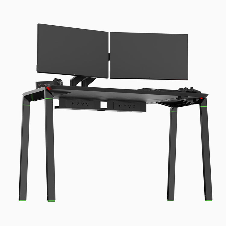 LED gaming desk with 6 ports 