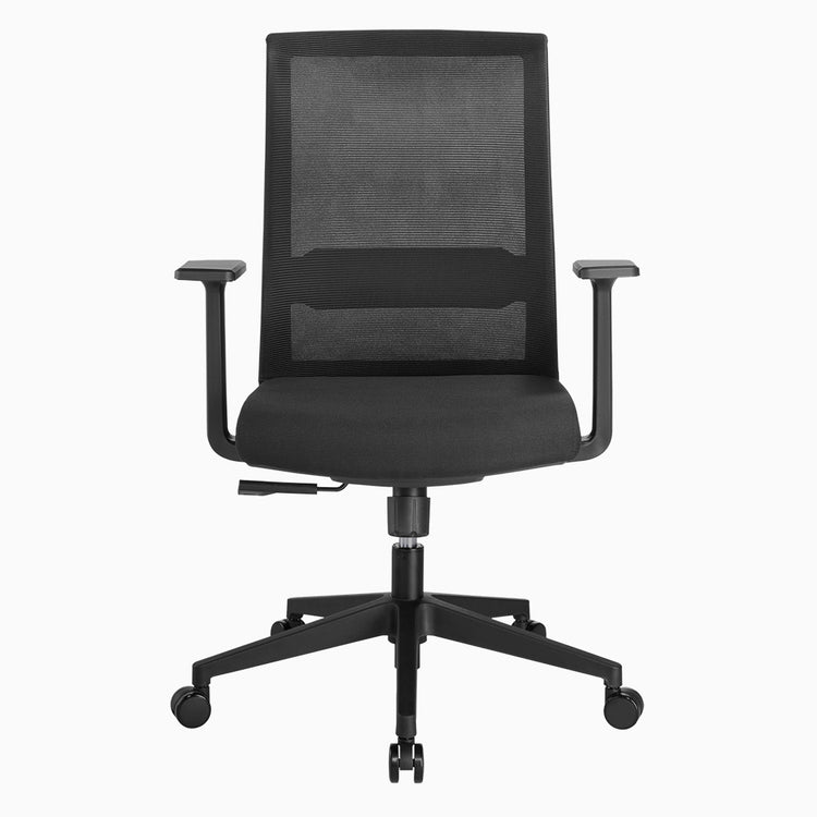 Ergonomic low back mesh chair in black - Desky