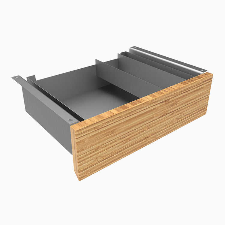 Desky Minimal Under Desk Drawer-Space grey - Bamboo - Desky Canada