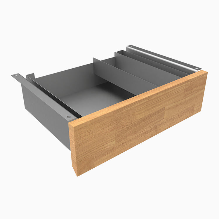 Desky Minimal Under Desk Drawer- Space grey - Rubberwood Light Oak - Desky Canada