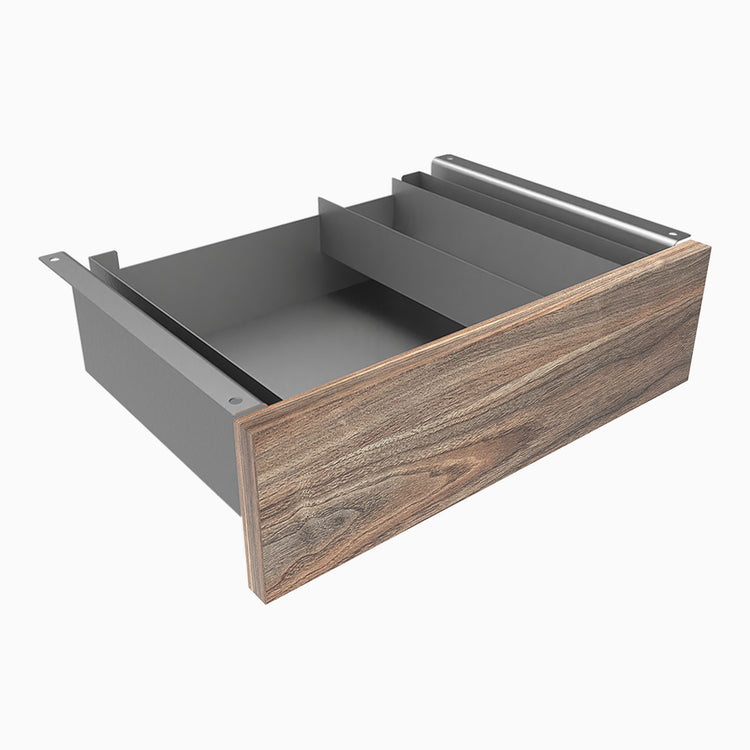 Desky Minimal Under Desk Drawer-space grey -Melamine natural walnut - Desky Canada