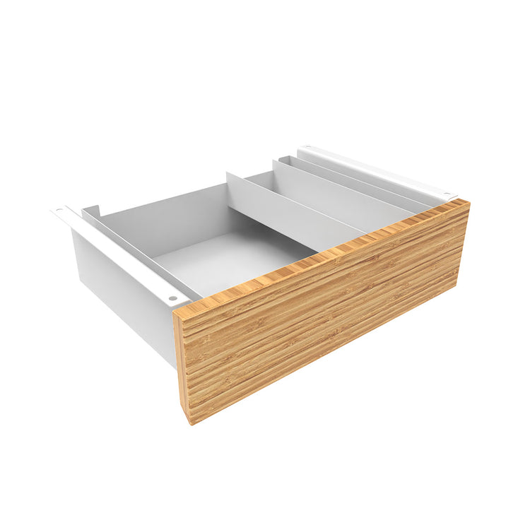 Desky Minimal Under Desk Drawer-White - Bamboo - Desky Canada