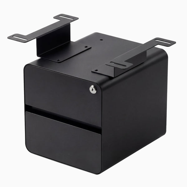 Black minimal under desk cabinet