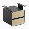 Desky minimal under desk cabinet black frame, classic oak front