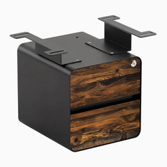 Desky minimal under desk cabinet black frame, pheasantwood front