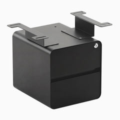 Desky Minimal Under Desk Cabinet, Black Laminate, Space Grey frame