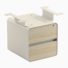 Desky Minimal Under Desk Cabinet, Classic Oak Laminate, Wheat frame