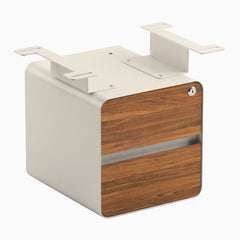 Desky Minimal Under Desk Cabinet, Prime Oak Laminate, Wheat frame