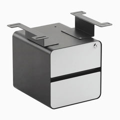 Desky Minimal Under Desk Cabinet, White Laminate, Space Grey frame