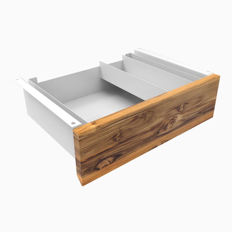 Desky Minimal Under Desk Drawer-White - Hardwood Teak - Desky Canada