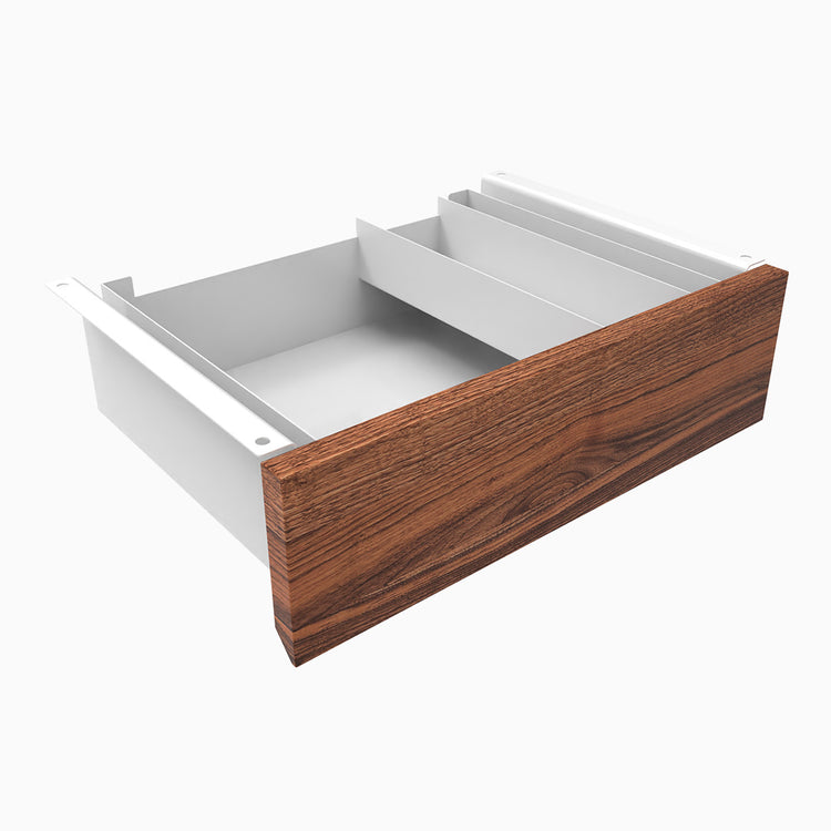 Desky Minimal Under Desk Drawer-White - Hardwood Walnut - Desky Canada