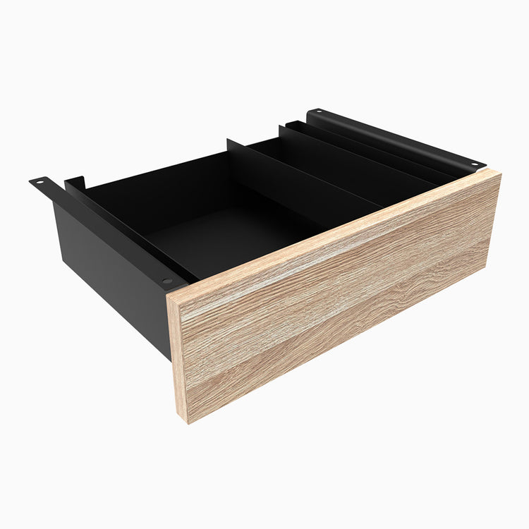 Desky Minimal Under Desk Drawer-Black -Melamine classic oak - Desky Canada