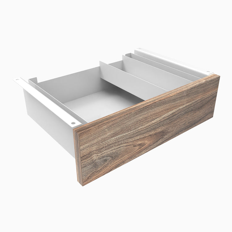 Desky Minimal Under Desk Drawer-white -Melamine natural walnut - Desky Canada