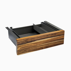 Desky Minimal Under Desk Drawer, Pheasantwood Hardwood desktop, Space Grey frame