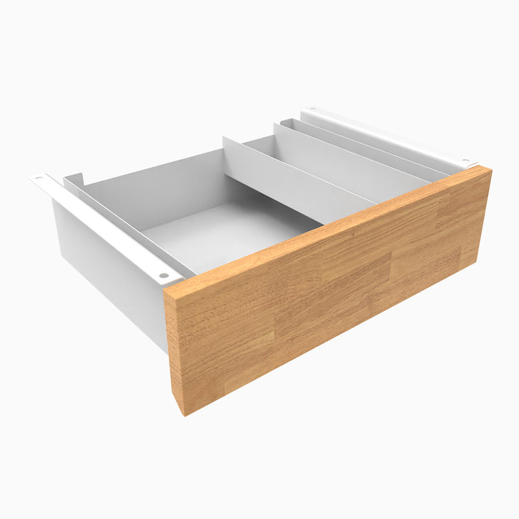 Desky Minimal Under Desk Drawer- White - Rubberwood Light Oak - Desky Canada