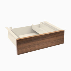 Desky Minimal Under Desk Drawer, Jarrah Legno Laminate desktop, Wheat frame