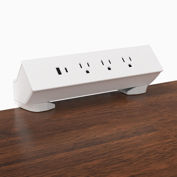 Desky On Desk Power Rail-White -Connecting Junction - Desky Canada