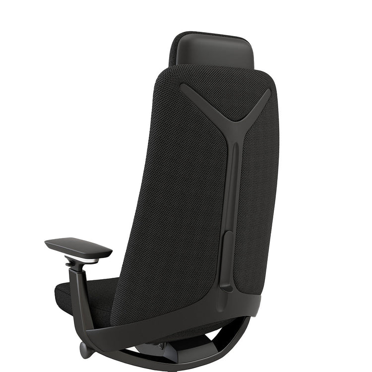 Desky Pinnacle Executive Office Chair in black back rest view 